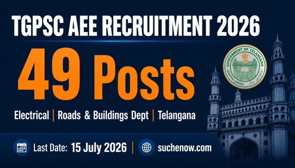 TGPSC AEE Recruitment 2026 – 49 Assistant Executive Engineer Electrical Posts in Roads & Buildings Department Telangana
